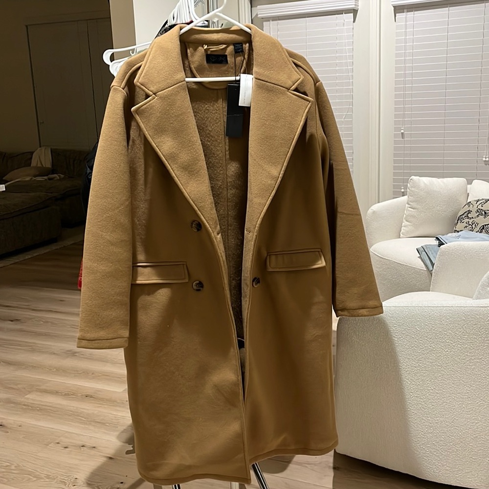 NWT - NY&C long pea coat  camel color